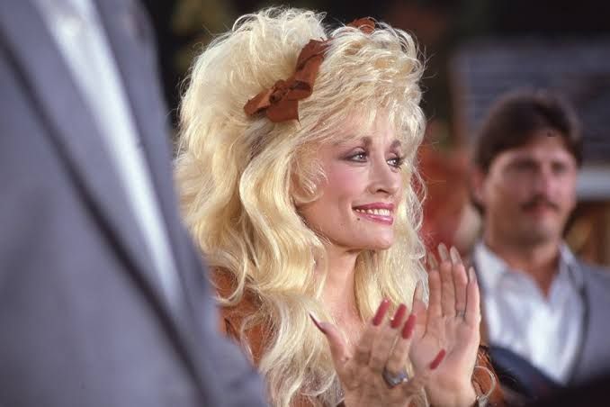 Dolly Parton appearing in the 1987 television special titled Dolly.