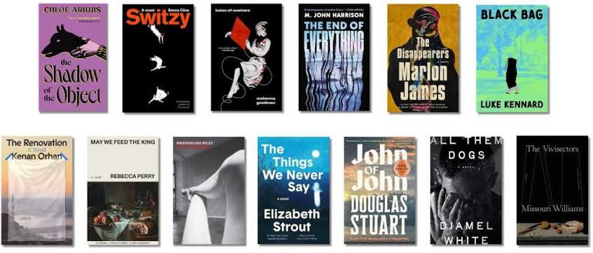 Book covers of the 2026 Booker Prize longlist candidates arranged in a grid for the announcement.