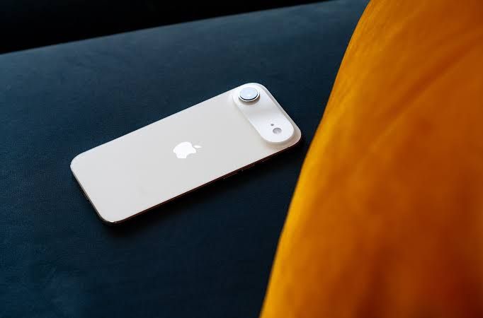 Close-up of the iPhone Air mobile device screen showing the product interface.