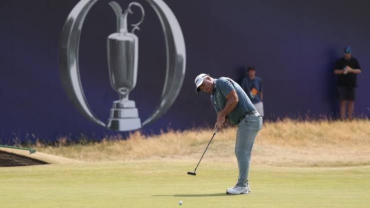 Ryan Fox swings his club during the third round of the 2026 British Open at Royal Birkdale.
