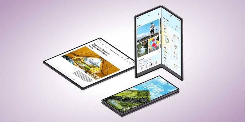 Marketing render of the Samsung Galaxy Z Fold 8, Ultra, and Flip 8 showcasing their designs before the official launch.