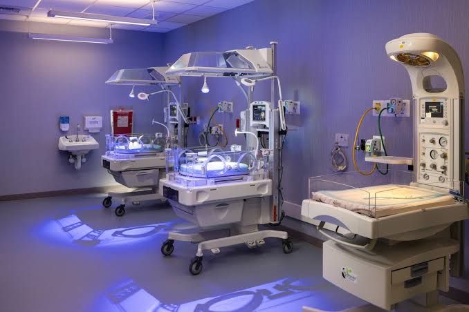 Inspira Medical Center Mullica Hill maternity unit interior with new medical equipment and private patient rooms.