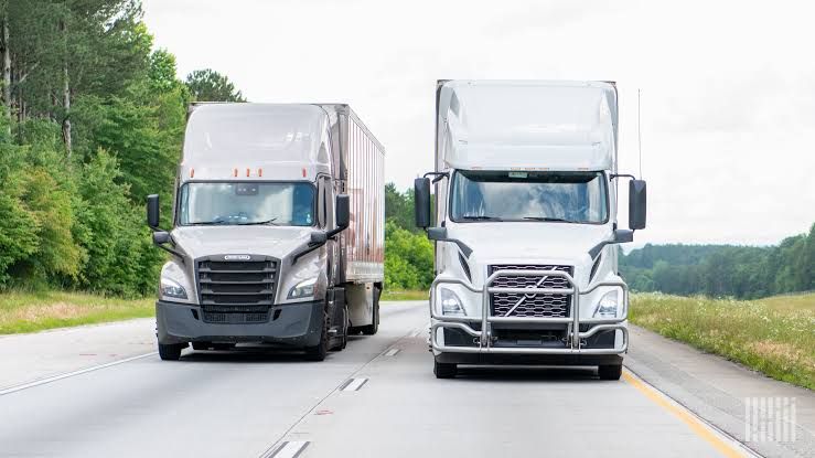 Graph showing the decline of available truckload capacity compared to previous years in the freight industry.