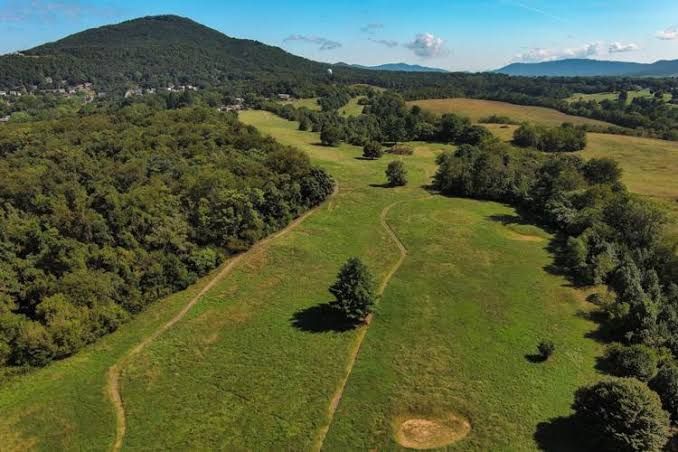 Aerial view of the 236-acre former Ole Monterey Golf Club in Roanoke, Virginia, now owned by the city.