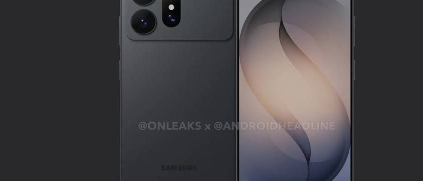 Close-up of the Samsung Galaxy S27 Ultra chassis showing rounded corners and a quad-camera lens arrangement.