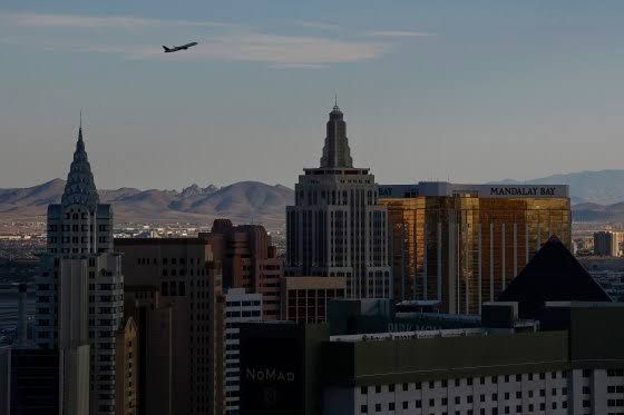The Las Vegas skyline at dusk, near the location where Alisa Goods was discovered.