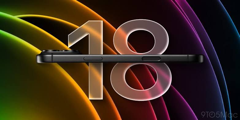Close-up of an iPhone 18 Pro mockup displaying a metallic 18 graphic on the screen.