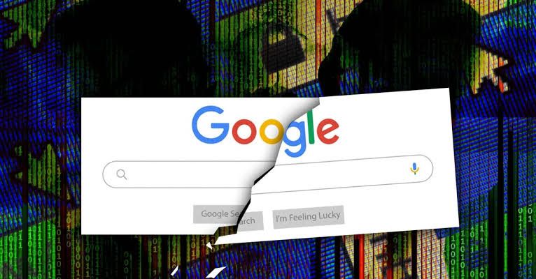 A minimalist graphic design representative of the Google brand logo colors displayed on a screen.