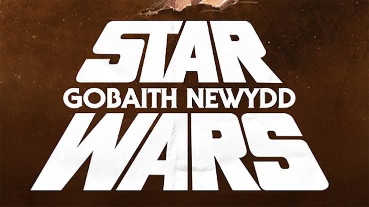 Cast members Matthew Rhys and Rhys Ifans posing for the announcement of the official Star Wars Welsh language dub.