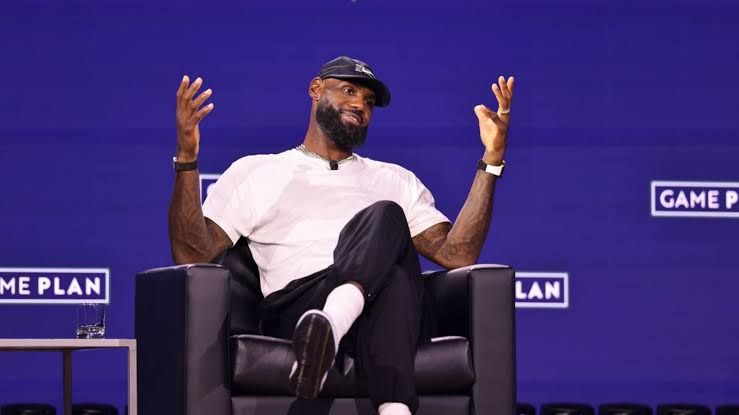 LeBron James speaking at the CNBC Game Plan Summit in New York City in July 2026.