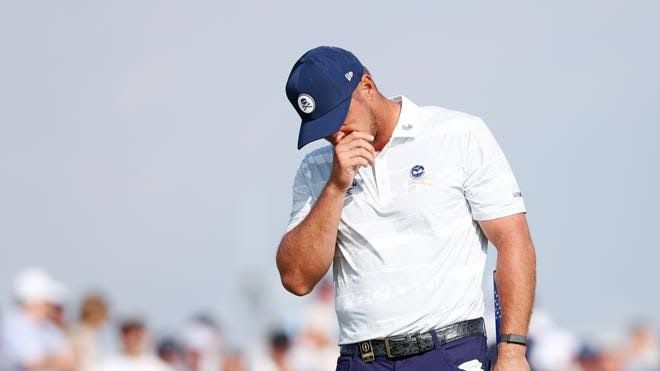 Bryson DeChambeau walks down the fairway during a tournament round at Royal Birkdale.