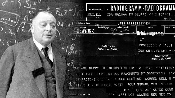 The 1956 telegram from Reines and Cowan to Wolfgang Pauli announcing the definitive detection of the neutrino.