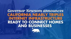 Crews installing protective conduit for the state-run fiber optic broadband network in California.
