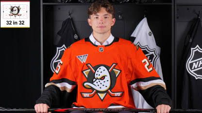 Anaheim Ducks prospect Tristan Luneau skates during a game as he competes for a permanent roster spot.
