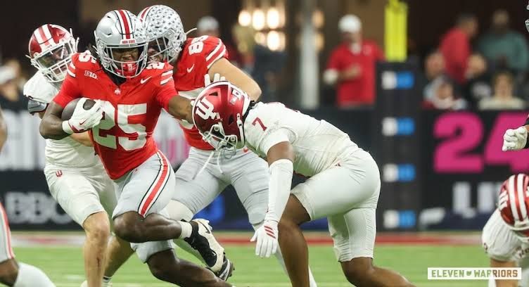 Ryan Day speaking at Big Ten Media Days about the outlook for the Ohio State football team.