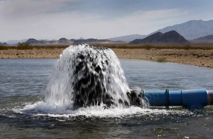 Water bubbles from a pond at the Cadiz Inc. tract in the Mojave Desert during a 2012 test.