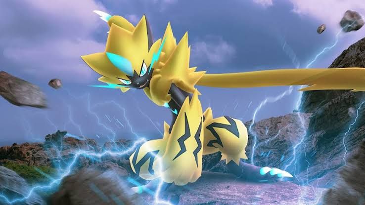 Zeraora surrounded by electrical energy in a promotional graphic for the Pokémon Go Fest 2026 event.