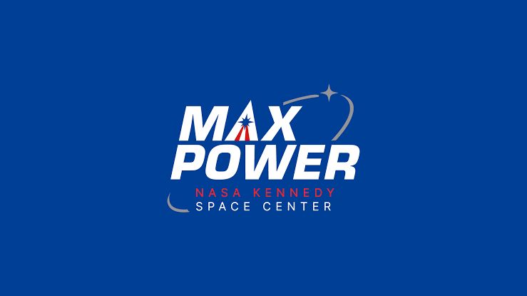 MaxPower event logo featuring blue text and NASA branding against an aerospace-themed background.