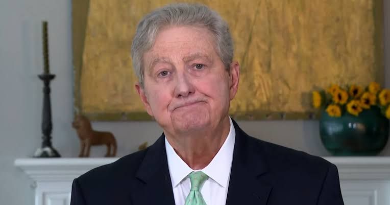Senator John Kennedy speaking during a television interview on Face the Nation regarding current legislative issues.