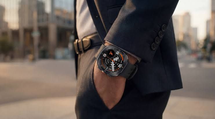 The Samsung Galaxy Watch Ultra2 displayed on a clean background, showing the titanium casing and digital watch face.
