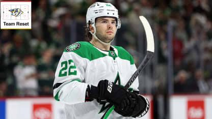 Mavrik Bourque playing for the Dallas Stars against the Minnesota Wild during a regular season game.