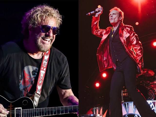 Sammy Hagar and David Lee Roth in a split image as they appear in 2026 music news coverage.