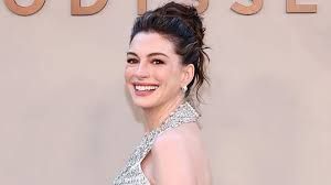 Anne Hathaway sits on The View set while appearing as a guest to promote her new film The Odyssey.