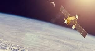 A conceptual view of satellites orbiting Earth, illustrating the expansion of Amazon Leo internet to South Africa.