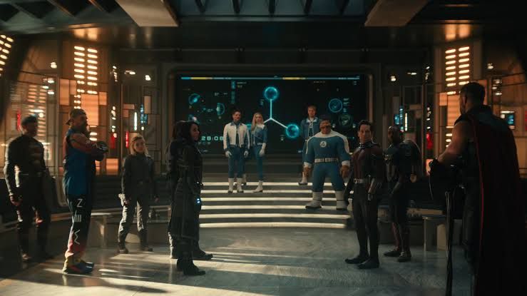 Robert Downey Jr. as Doctor Doom standing in a green-tinted scene from the Avengers: Doomsday trailer.