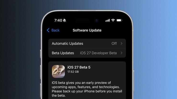 iPhone screen displaying the new Before Searching settings menu in iOS 27 beta 5.