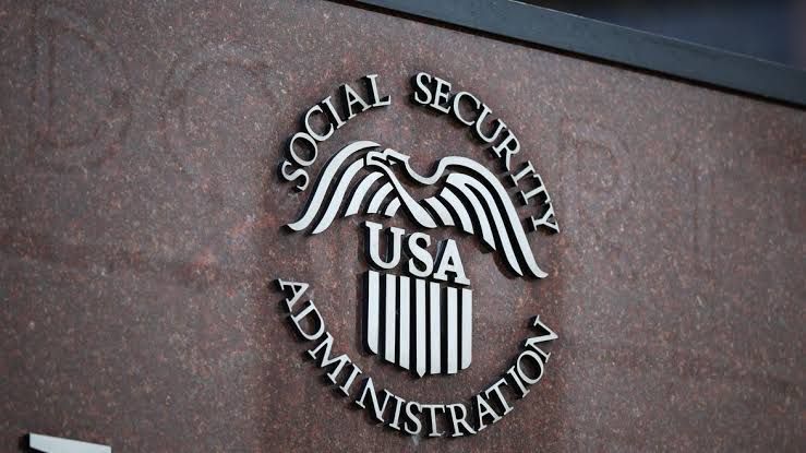 Signage at the Social Security Administration main campus entrance in Woodlawn, Maryland.