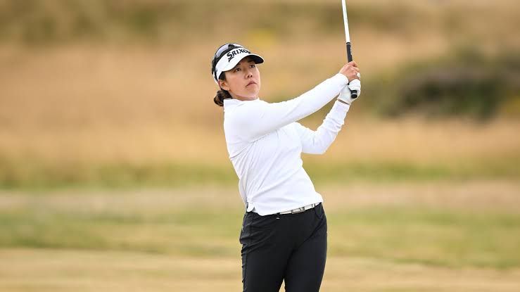 Jenny Shin competing during the second round of the 2026 ISPS HANDA Women's Scottish Open at Dundonald Links.
