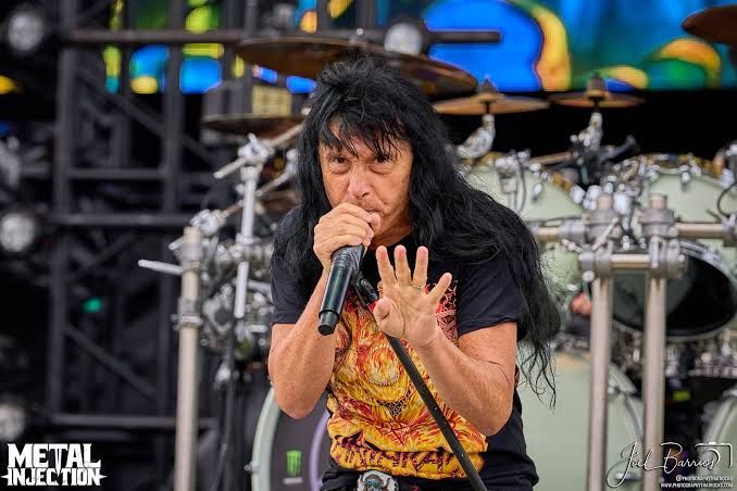 Anthrax members posing for a promotional portrait during the 2024 album cycle for Cursum Perficio.