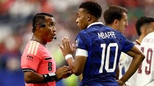 Kylian Mbappe playing for France during a 2026 World Cup match in South Florida.