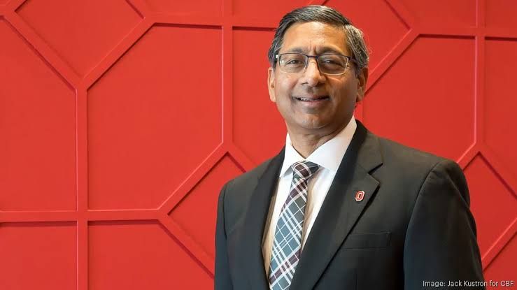 OSU President Ravi Bellamkonda discussing the new BuildX startup accelerator program on the Ohio State campus.