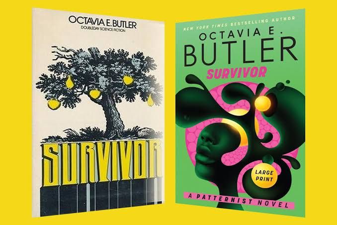 Cover art showing the 1978 and 2026 editions of Octavia Butler's science fiction novel Survivor.