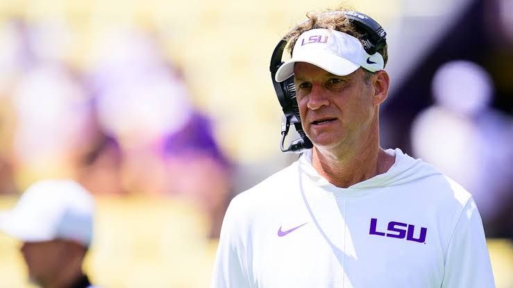 Lane Kiffin addressing reporters during an LSU football press conference regarding roster eligibility.