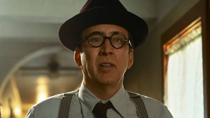 Nicolas Cage as Ben Reilly in a scene from the noir-inspired superhero series Spider-Noir.