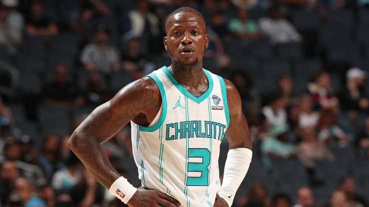 Terry Rozier in his Charlotte Hornets uniform during an NBA game, reflecting his involvement in the betting investigation.
