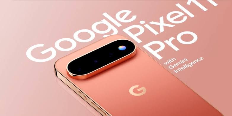 Display showing the Google Pixel 11 series lineup with pre-order pricing and promotion details.