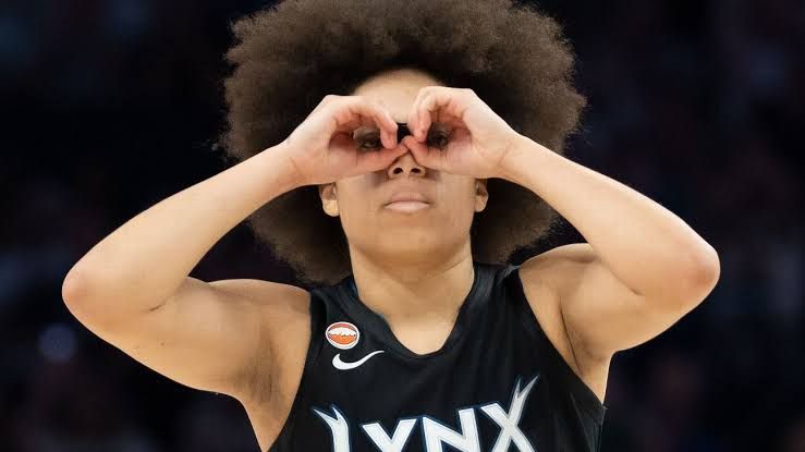 Minnesota Lynx guard Olivia Miles driving to the basket during a 2026 WNBA game against the Phoenix Mercury.