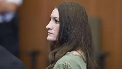Lindsay Clancy sits in a Plymouth County courtroom as jurors enter for the murder trial proceedings.