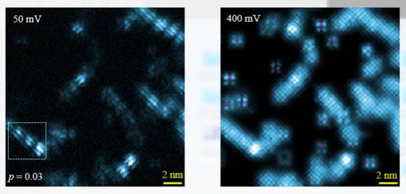 A visualization of electronic state patterns captured by Zhang and his team during quantum materials testing.