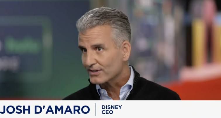 Disney CEO Josh D’Amaro participating in a business interview regarding the status of ESPN.