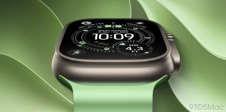Apple Watch Ultra 3 and 4 prototypes in green shown in promotional imagery for the upcoming product launch event.