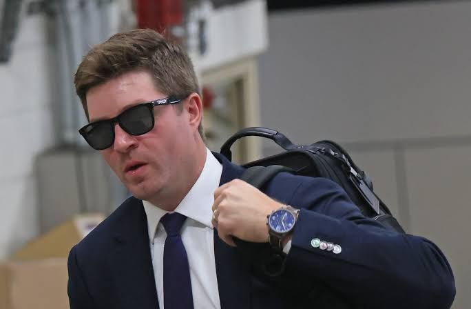 Pittsburgh Penguins GM Kyle Dubas arriving at Madison Square Garden for a game against the New York Rangers.