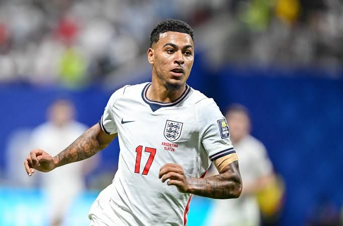 Morgan Rogers watches the action during the 2026 World Cup semi-final match between England and Argentina.