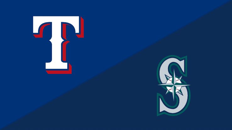 Texas Rangers celebrate a 10-5 win over the Seattle Mariners at T-Mobile Park.