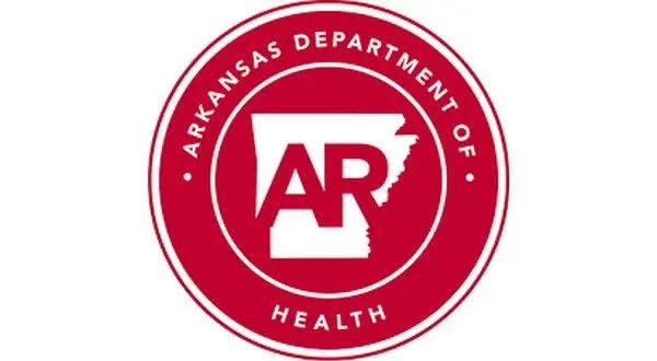 Arkansas Department of Health logo displayed on an official state informational document regarding Cyclosporiasis.