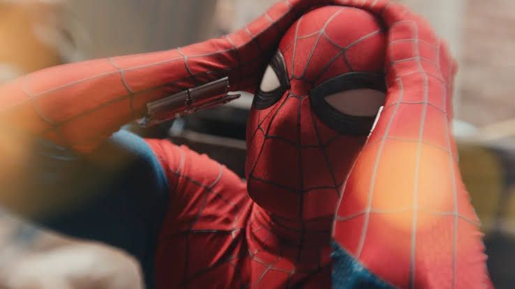 Tom Holland as Spider-Man in Spider-Man: Brand New Day during a tense sequence.